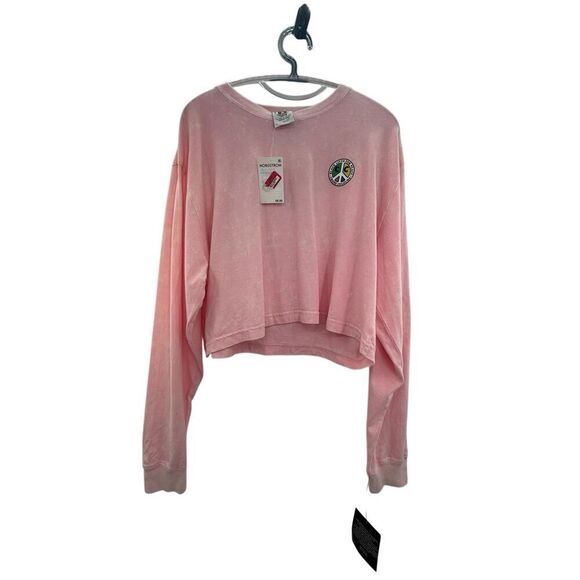 New with tags Cross Colours Pink Long Sleeve Crop Top Black Lives Matter new wit - Picture 2 of 11